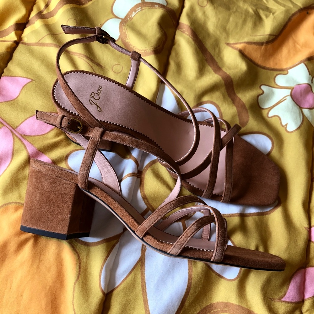 🆕J. Crew Odette Tan Suede Strappy Sandals - Picture 2 of 9